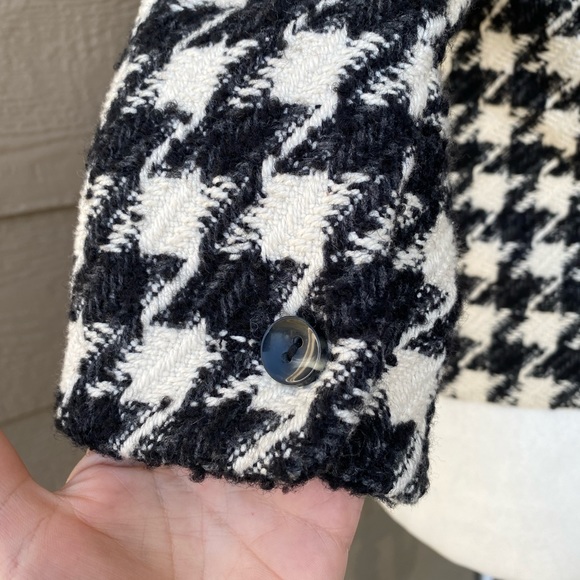 Alfani Petite Classic Houndstooth Tweed Wool Blend Blazer Women’s size 4P - Picture 11 of 14